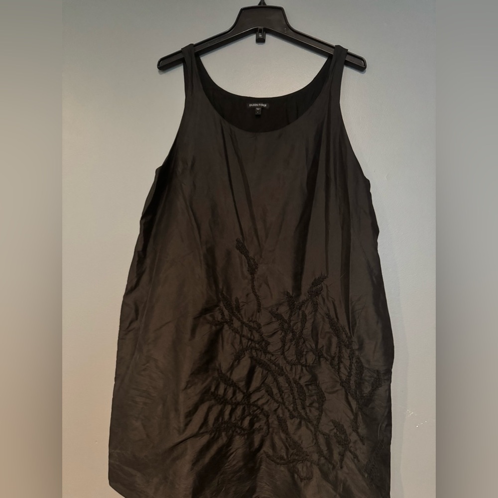 Eileen Fisher Black Lace‎ Chemise Silky Sleepwear - Picture 3 of 6